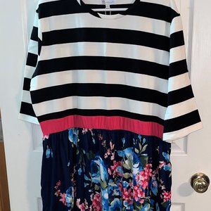 Stripe/Floral Dress